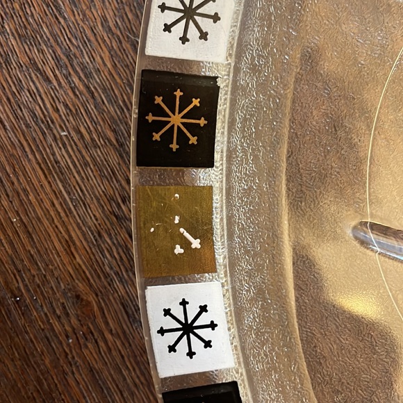 Vintage MCM Inland Glass Atomic Starburst Footed Meat Serving Platter. - Picture 3 of 6